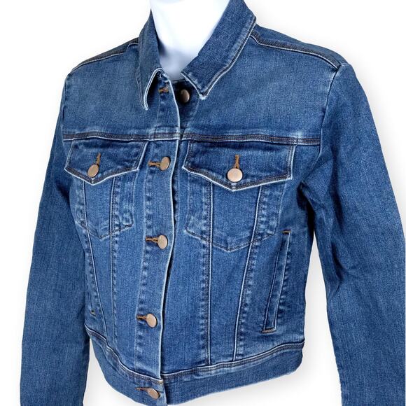 J Brand Harlow Shrunken Blue Denim Jacket XS NWOT - Picture 5 of 9